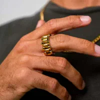 هدیه ای برازنده انگشترمردانه طلایی مدل Rolex