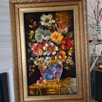 فروش تابلو فرش دستبافت گل ابریشم