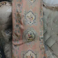 دستک پرده ابریشمی شامی  و پرده مخمل