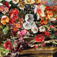 تابلو فرش دستبافت ابریشم نو|تابلو فرش|سرخه حصار, |دیوار