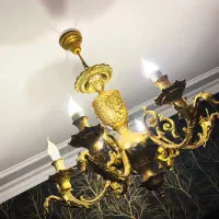 لوستر برنجی روکش آب طلا|لوستر و چراغ آویز|تهران, خواجه نصیر طوسی|دیوار