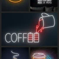 تابلو نئونی خاص برای کافه اتاق مغازه ساخت سفارشی|ریسه و چراغ تزئینی|اصفهان, پروین|دیوار