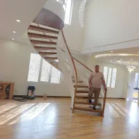 پله مدرن پله گرد فلزی و.