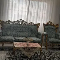 مبل سلطنتی ۹ نفره با جلو مبلی و عسلی در حد نو|مبلمان خانگی و میز عسلی|رشت, انصاری|دیوار