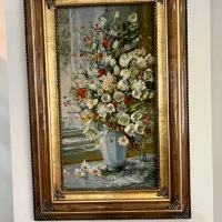 تابلو فرش چله ابریشم و گل ابریشم ۵۰رج بافت سیدیان