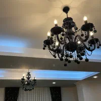 لوستر کریستال مشکی ۶ شاخه و۴ شاخه با هم