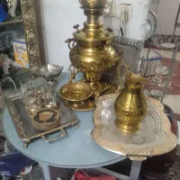 سماور عتیقه ذغالی ست کامل|کلکسیون اشیاء عتیقه|چهارباغ, |دیوار