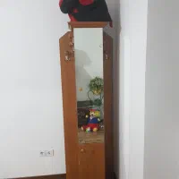 دراور چوبی با آینه قدی بزرگ و جا کفشی شیک