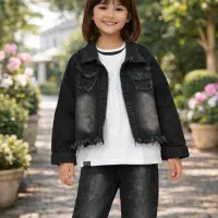 لباس بچه ست جین کراپ دخترانه