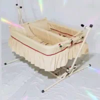 گهواره فلزی پارچه ای دوقلو درحدنو