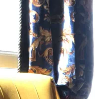۲ عدد یالان پرده مخمل گلدوزی شده