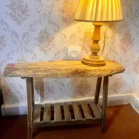 استند میز پایه چوب گردو