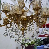 لوستر سفارشی ساز ۱۲ لاله برنز اصل|لوستر و چراغ آویز|قم, وادی السلام|دیوار