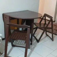 میزوصندلی چوبی تاشو و چرخ دار۴نفره|میز و صندلی غذاخوری|پردیس, فاز ۱۱|دیوار