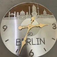 ساعت دیواری چوب ساعت گرد مدرن دکوری استیل اداری