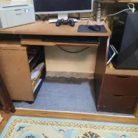 میز کامپیوتر شرکتی همراه با کتابخانه|میز تحریر و کامپیوتر|کرج, دهقان ویلا|دیوار