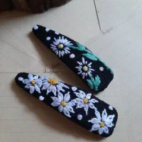 گیره مو گلدوزی و سنگ دوزی شده دست ساز