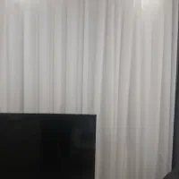 دوعددپرده بادوتادکوری رنگ طوسی|پرده، رانر، رومیزی|رشت, حمیدیان|دیوار