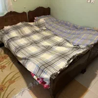 تخت خواب تک نفره چوب گردو قدیمی