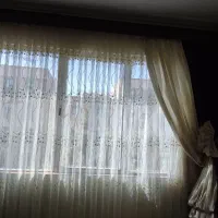 پرده دانتل به متراژ 16متر با یالون و چوب پرده