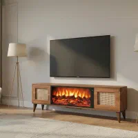 میز تلویزیون شومینه و چوبی