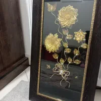 تابلو گل طلایی