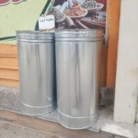 سطل  فلزی . جا حبوباتی . جا زغالی . استند