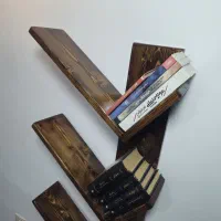 کتابخانه دیواری چوب طبیعی