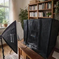 لایت باکس عکاسی ۸۰×۸۰ با دو نور سافت باکس puluz