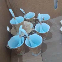 ۶فنجون قهوه خوری باقاشق و نعلبکی نو|ظروف سرو و پذیرایی|رشت, جماران|دیوار