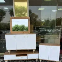 لارک اینه کنسول ومیز جا کفشی ست. آینه کنسو ل|بوفه، ویترین، کنسول|خرم‌آباد, |دیوار