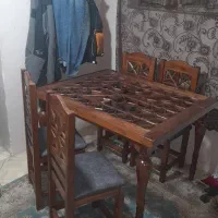 میز نهار خوری و صندلی چوب نراد
