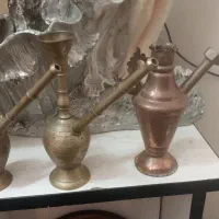 دوعدد قلیان تمام مسی همراه پارچ مسی