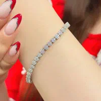 دستبند نقره فلاور کوبیک بدون اجرت نقره سازی کد097