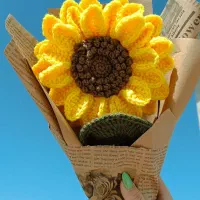 انواع دسته گل بافتنی تک شاخه و چند شاخه