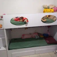 تخت دو طبقه تمام ام دی اف با اهن کشی|تخت و سرویس خواب|رفسنجان, |دیوار