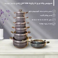 سرویس قابلمه دسته طلایی ۱۵پارچه پرتو کالا|ظروف پخت‌وپز|تهران, بازار|دیوار