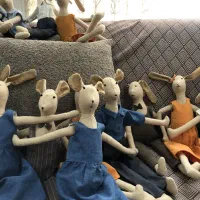 عروسک دستبافت موش و خرگوش