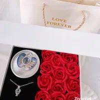 مروارید عشق/باکس هدیه/ساعت و بدلیجات/باکس رز