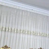 پرده حریر طرح دار