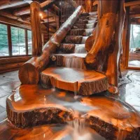 نصب پله های چوبی ترموود آلاچیق|خدمات پیشه و مهارت|هچیرود, |دیوار