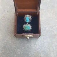 فروش انگشتر نقره ای با فیروزه محمد آباد