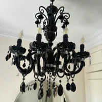 لوستر ۸ شاخه کیریستال مشکی