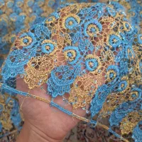 پارچه گیپور پولک دوزی شده خارجی