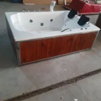 وان جکوزی S48 پنل چوب یراق استیل سفید