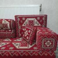 پشتی سنتی شاه نشین رنگ قرمز|پشتی|پرند, فاز ۴|دیوار