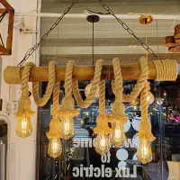 لوستر سقفی و دیواری چوب روستیک