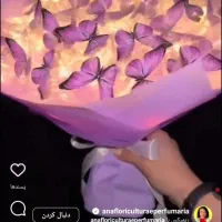 دست گل روبانی پروانه ای خوشکل ودیزایین پول|گل مصنوعی|دورود, |دیوار