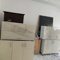 ست کابینت آشپزخانه بغل فلز درب ام دی اف