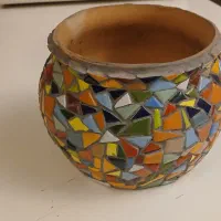 گلدان سفالی طرح کاشی قیمت 300000 تومان